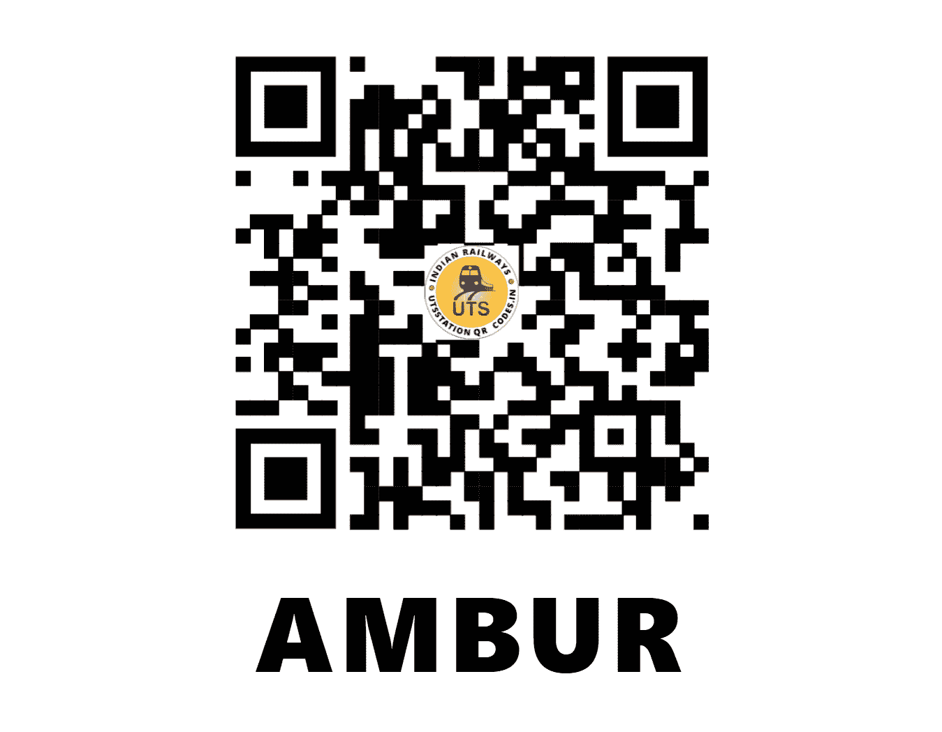 UTS QR Code for AMBUR - AB - SR (TAMIL NADU)